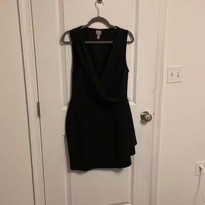 ASOS BLACK FAUX WRAP V-NECK DRESS